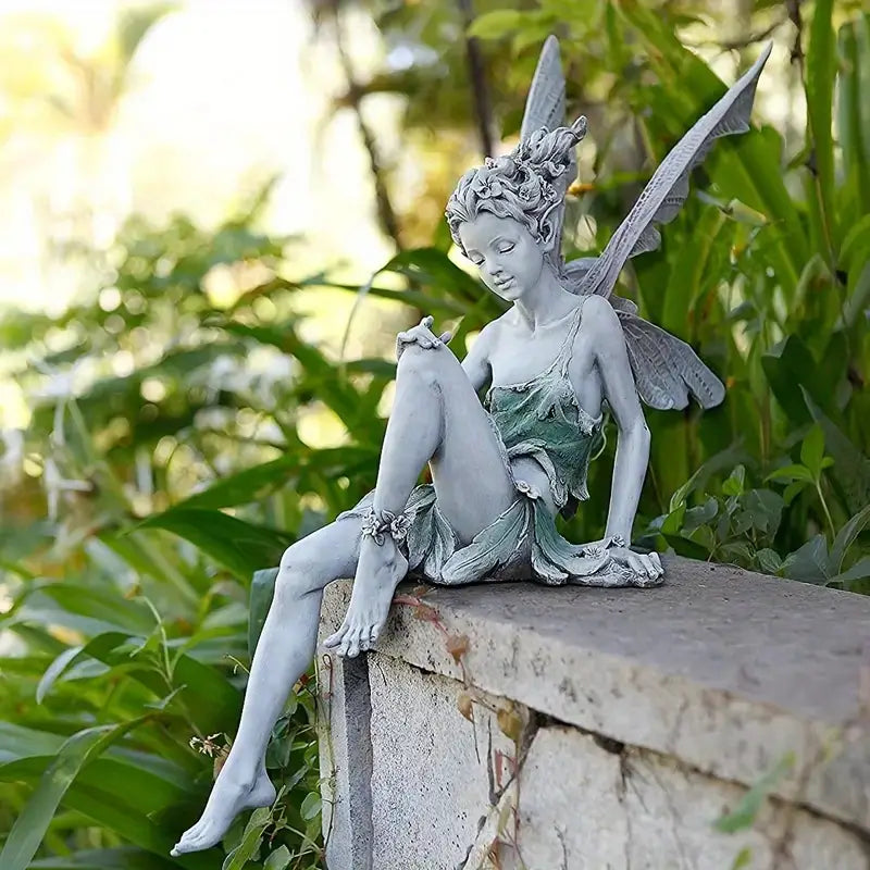 Sitting Fairy Resin Statue