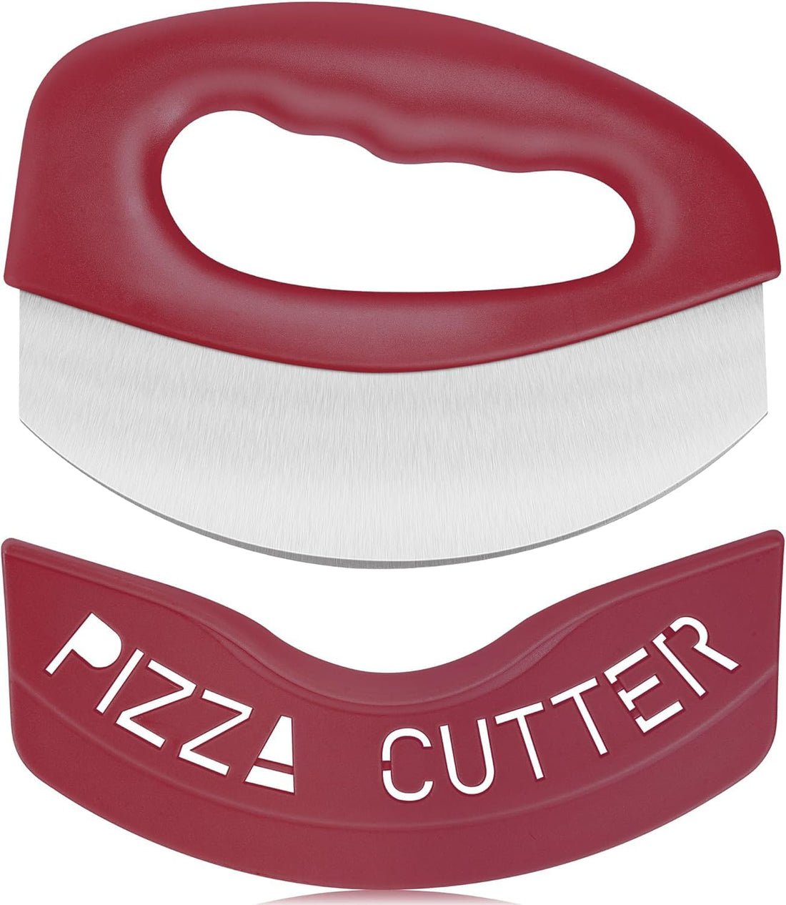 Urbanstrive Heavy Duty Stainless Steel Pizza Cutter with Cover Super Sharp Blade Pizza Knife Pizza Cutter Rocker Perfect Kitchen Gadgets for Pizza Cutting Home Essentials Red