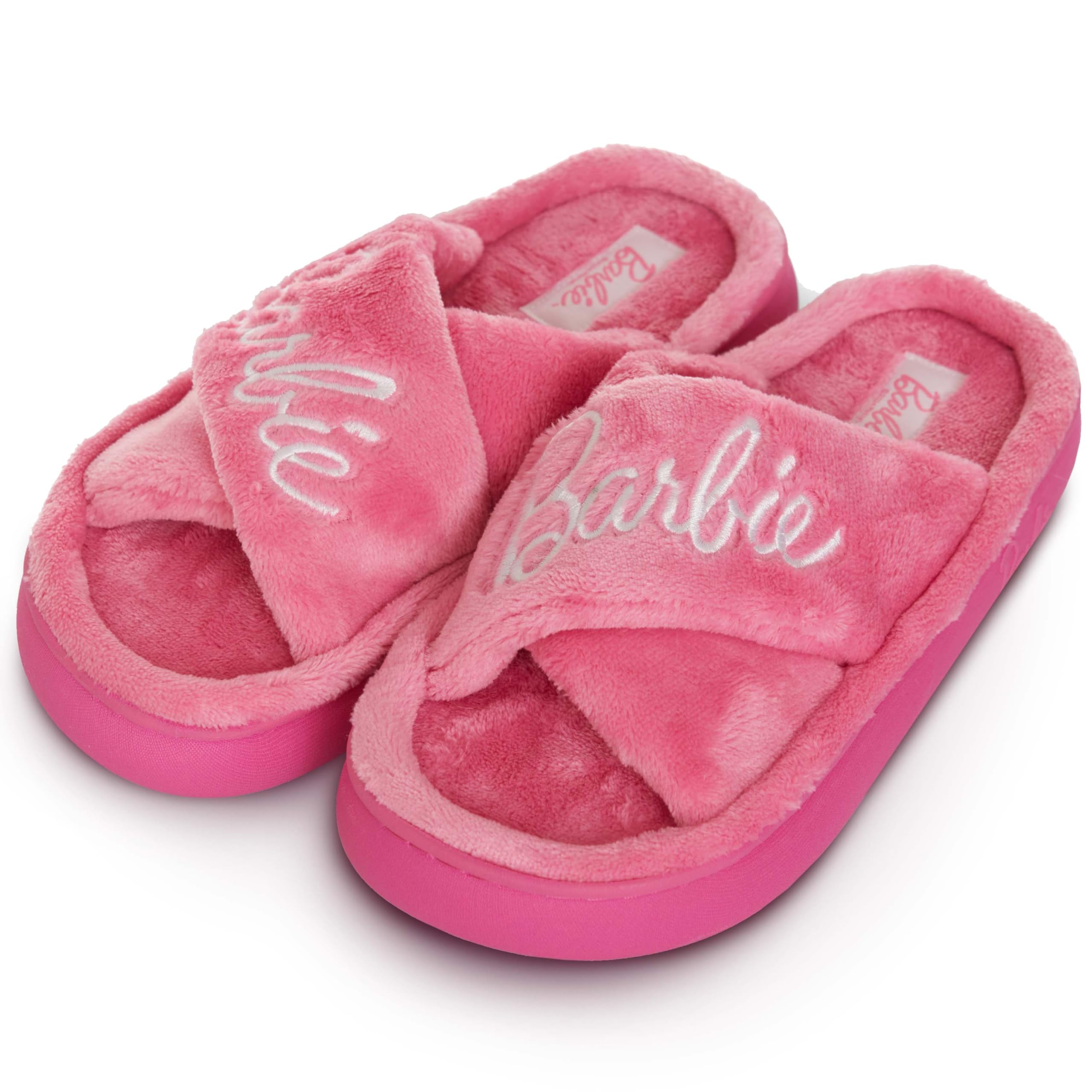 Barbie Womens Slippers Gifts for Women Extra Cozy Fuzzy House Slippers Slip On